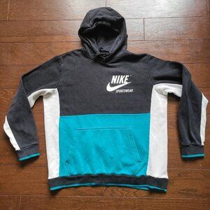 NIKE Sportswear Spell Out Hoodie Retro Top Pullover Jumper Logo Size Large